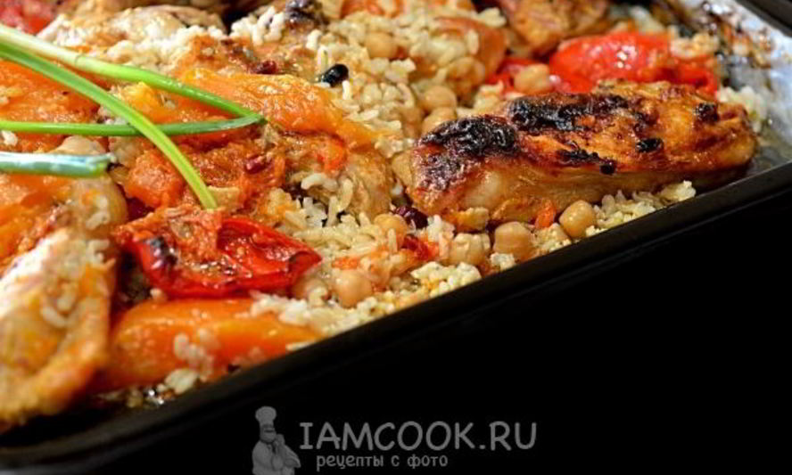 Рецепт риса с овощами и курицей