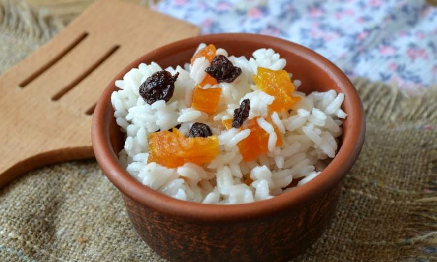 Рецепт сладкого риса с курагой
