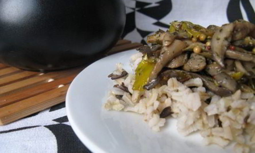 Рецепт смешанного риса с вешенками