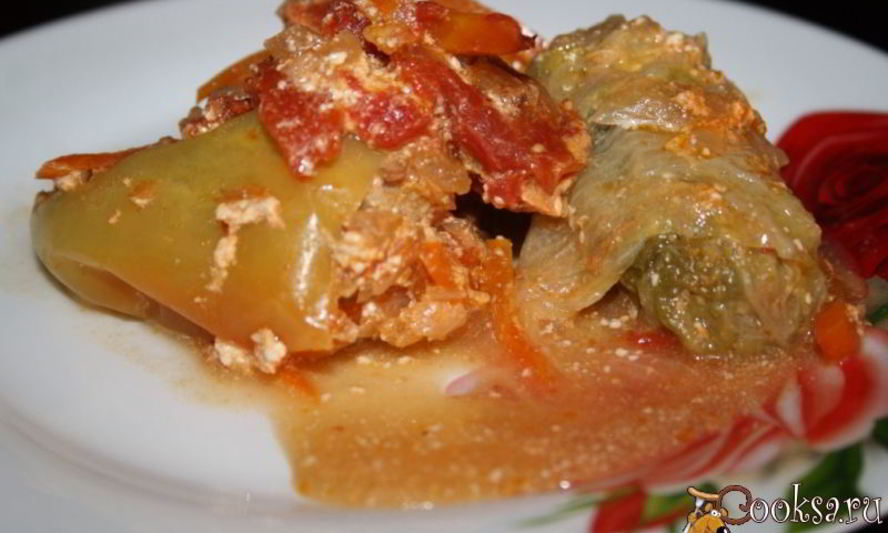 Рецепт голубцов и перцы со свининой без риса