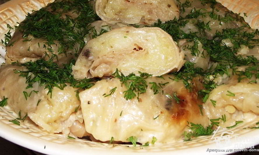 Рецепт голубцов с картофелем и грибами