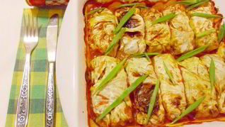 Голубцы с консервированной фасолью и грибами