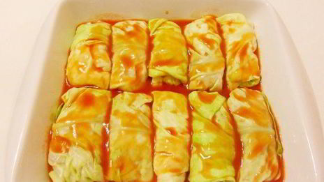 голубцы с консервированной фасолью и грибами