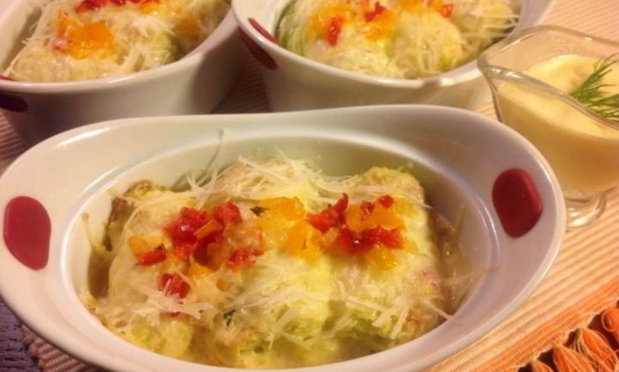 Рецепт голубцов с кускусом и семгой