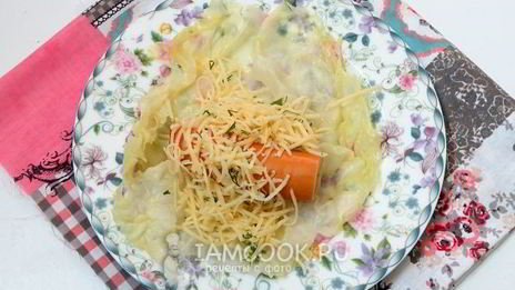 голубцы с сосисками и сыром