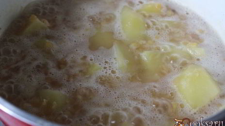 горохово-картофельное пюре с жареным луком