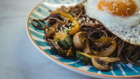 гречневая лапша с овощами