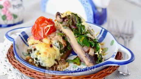 фаршированные грибы с сыром в духовке