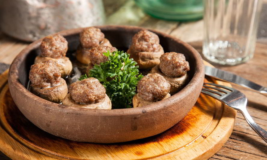 Рецепт шампиньонов, фаршированных мясом