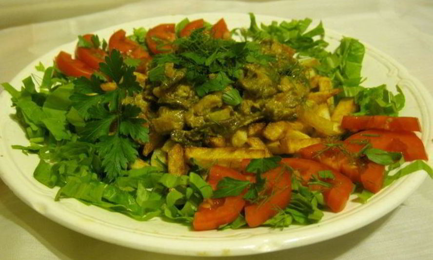 Рецепт тушеных грибов с курицей