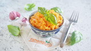 Картофельное пюре из батата с зеленью