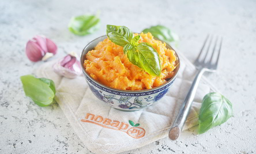 Рецепт картофельного пюре из батата с зеленью