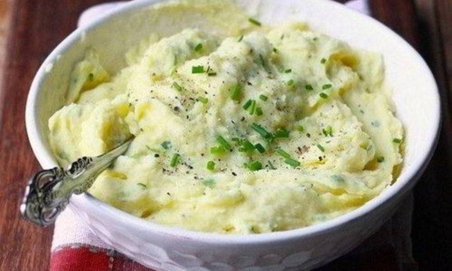 Рецепт картофельного пюре с зеленым луком и чесноком