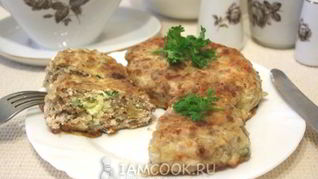 Гречаники из куриного фарша с начинкой