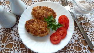 Котлетки из кальмара и риса