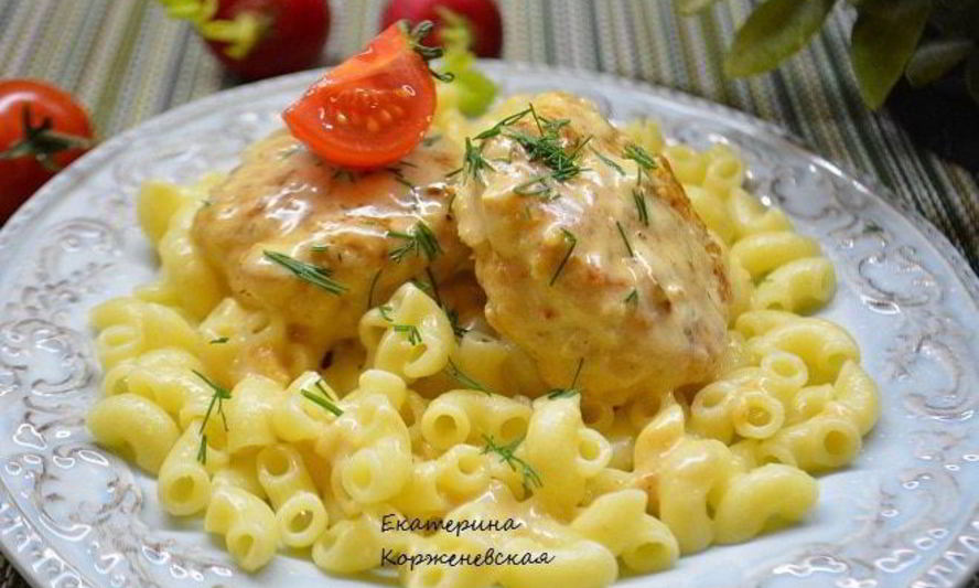 Рецепт куриных котлет в сливочном соусе