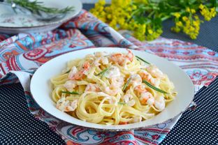 Лапша с креветками