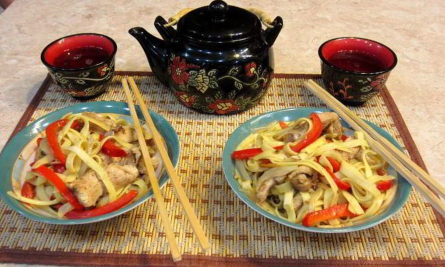 Рецепт лапши с куриной грудкой по-китайски