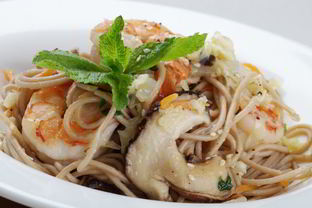 Лапша соба с креветками