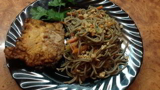 Лапша соба с овощами