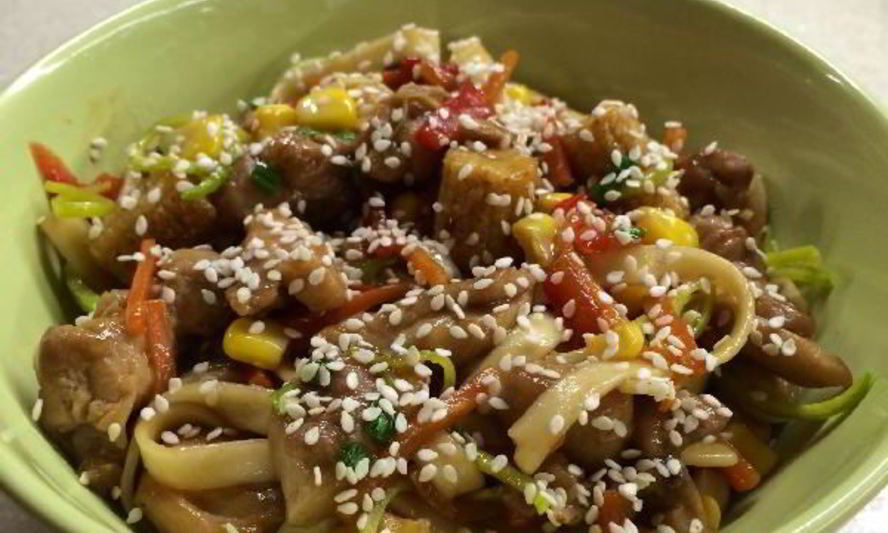 Рецепт лапши удон с курицей терияки