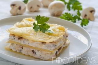 Лазанья с курицей и грибами