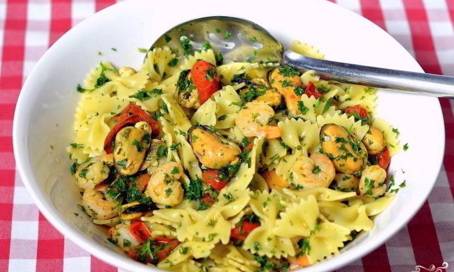 Рецепт макарон с мидиями