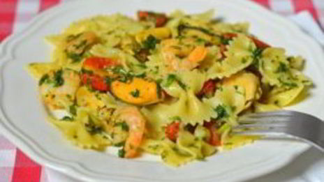 макароны с мидиями