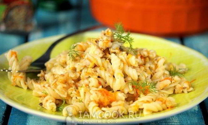 Рецепт макарон с рыбой