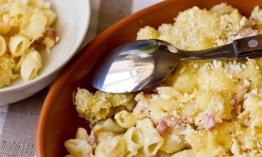 Рецепт макарон с сыром и ветчиной