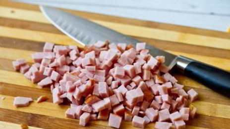 макароны с сыром и ветчиной