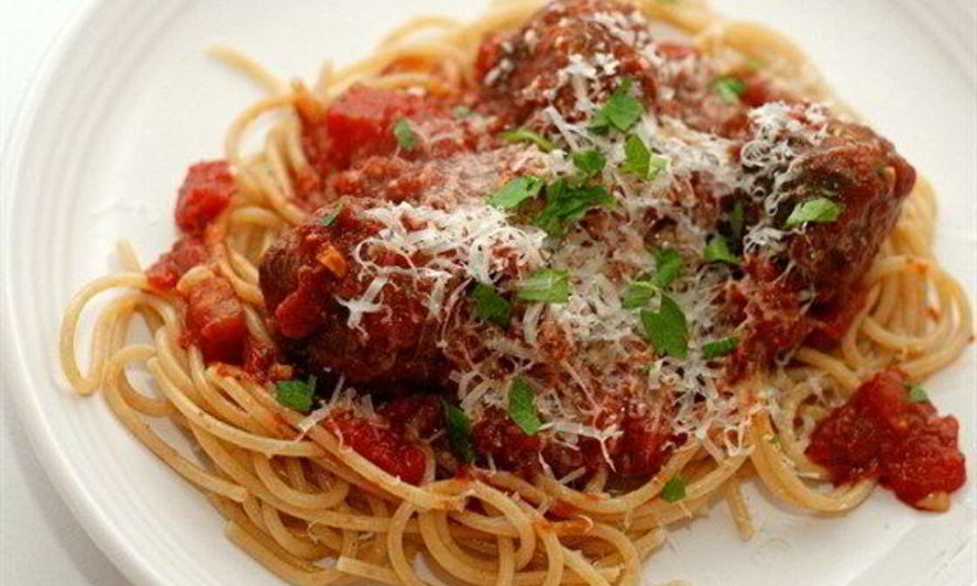 Рецепт мясных шариков со спагетти в томатном соусе