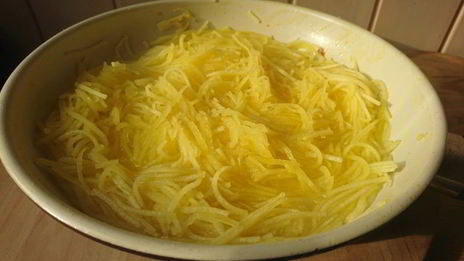 овощные спагетти с мясом