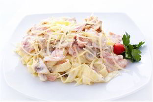 Паста фетучини с прошутто