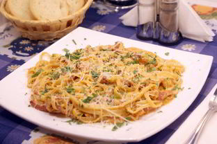 Паста карбонара с беконом