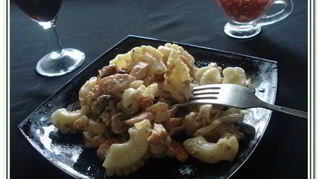 Паста с форелью и морепродуктами