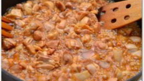 паста с курицей и медом