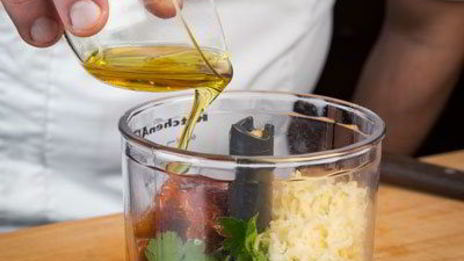 паста с курицей и соусом песто