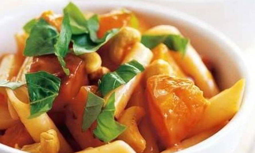 Рецепт пасты с орехами кешью, тыквой и базиликом