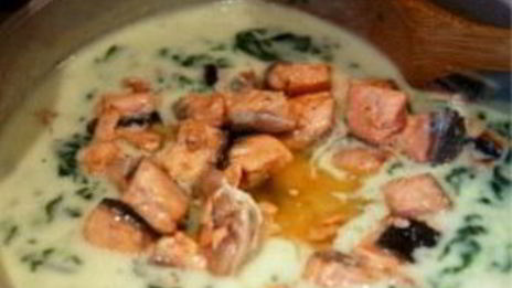 паста с семгой в сливочном соусе