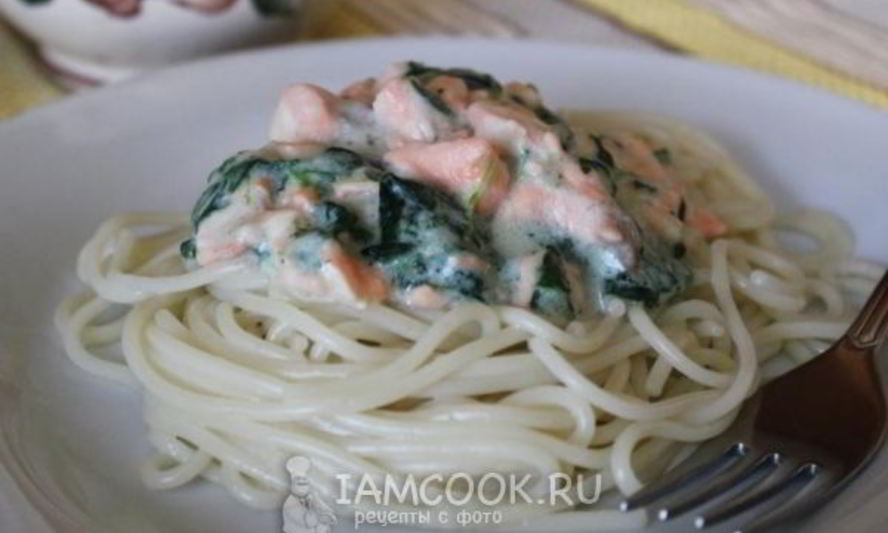 Рецепт пасты с семгой