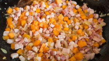 паста с тыквой и беконом