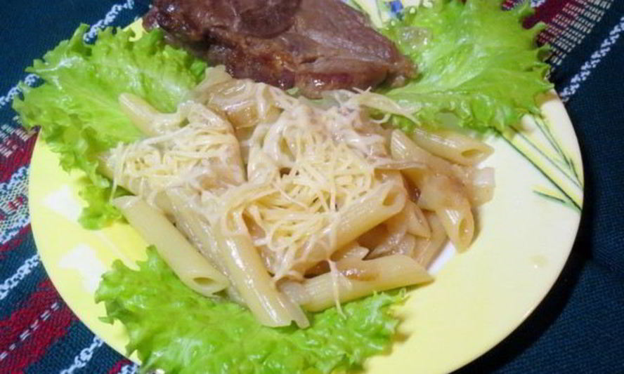 Рецепт пасты в луковой подливке