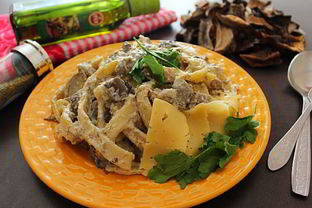 Сливочная паста с лесными грибами