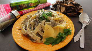 Сливочная паста с лесными грибами