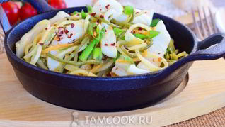 Спагетти с кальмарами в сливочном соусе