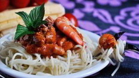 спагетти с морепродуктами