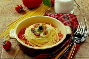 Запеченные гнезда из спагетти