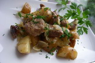 Баранина с картошкой в рукаве