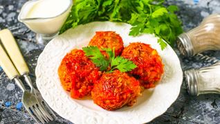 Ежики с подливкой в духовке